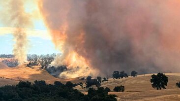 Smoke rising from the Boddington bushfire