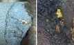  Visible gold in core from drilling at Apex Resources’ Ore Hill project in BC