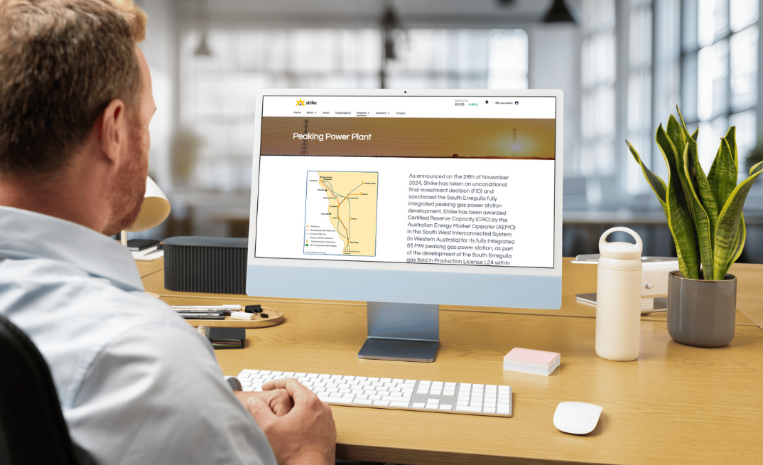 Strike's plan for the peaking power plant is now well on the way