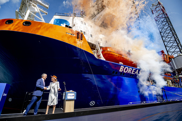 Following its christening in Rotterdam, Van Oord’s brand-new offshore wind installation vessel Boreas will head to the Nordseecluster in the German North Sea