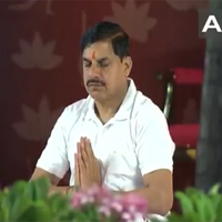 Madhya Pradesh CM Mohan Yadav performs yoga on International Yoga Day in Bhopal
