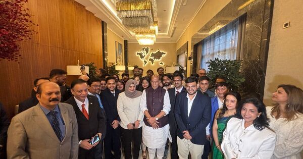 Rajnath Singh receives warm welcome from Indian diaspora in Bishkek ahead of SCO Defence Ministers' Meeting