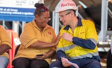  Rio Tinto CEO J-S Jacques with a traditional owner at the Amrun mine in Queensland