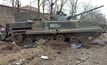 A destroyed Russian BMP near Mariupol.