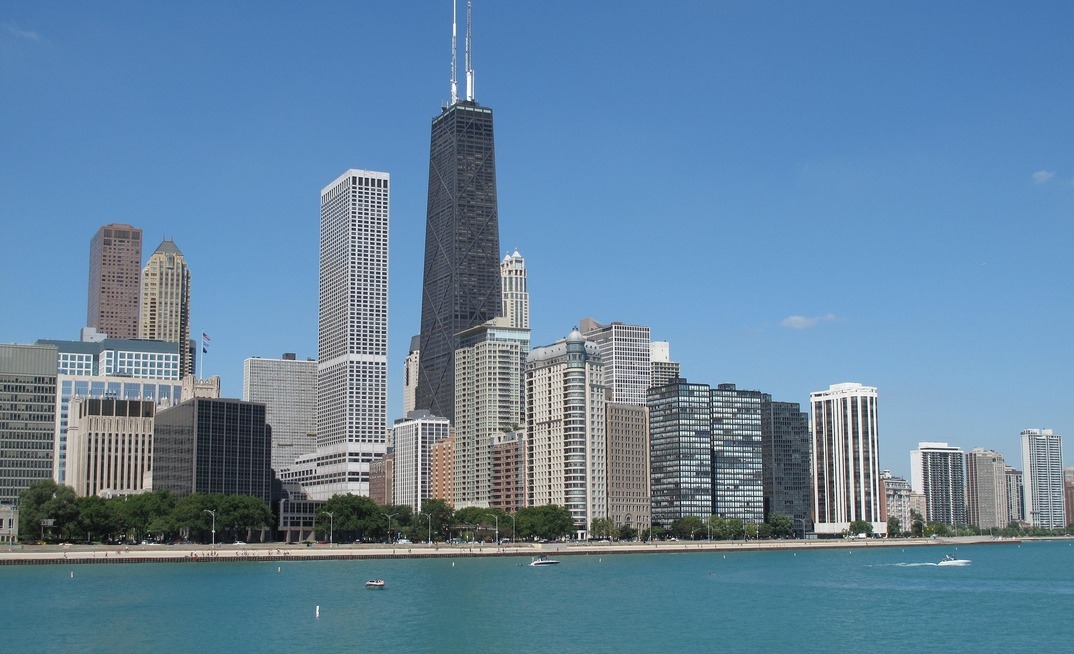 The John Hancock Tower (centre)