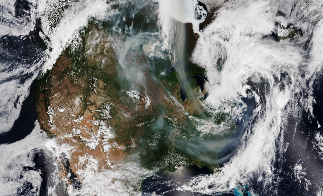 Smoke from the fires burning in Canada