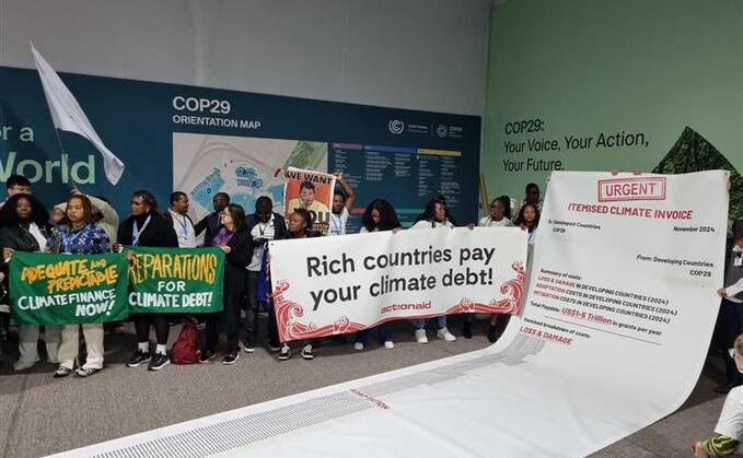 Activists demand more climate finance for developing nations at COP29 | Credit: Michael Holder