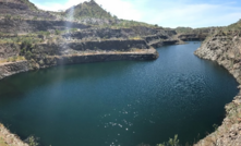  Old pit at Palm Springs in Western Australia. Meteoric Resources managing director Andrew Tunks says the water is 'not an issue'