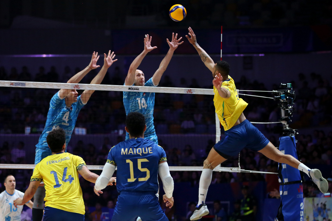 (SP)CHINA-NINGBO-VOLLEYBALL-VOLLEYBALL NATIONS LEAGUE-SLOVENIA VS BRAZIL (CN)