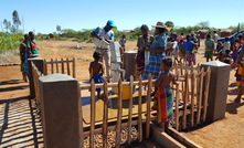  UNICEF staff testing a new borehole in a rural community of south Madagascar