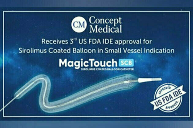 Concept Medical received IDE approval to investigate safety and efficacy of its MagicTouch Sirolimus Coated Balloon Catheter for the treatment of small coronary artery disease
