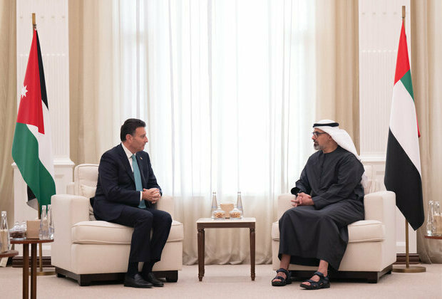 Khaled bin Mohamed bin Zayed receives Speaker of Jordan's House of Representatives