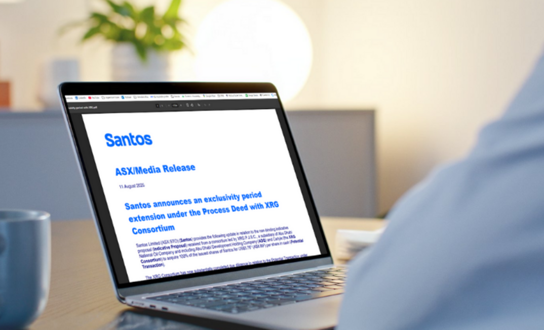 Santos extends time limit for XRG due diligence