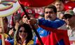 Nicolas Maduro at a rally of supporters