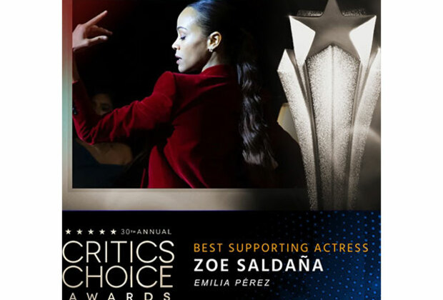 Zoe Saldana bags her first Critics Choice Award for 'Emilia Perez'