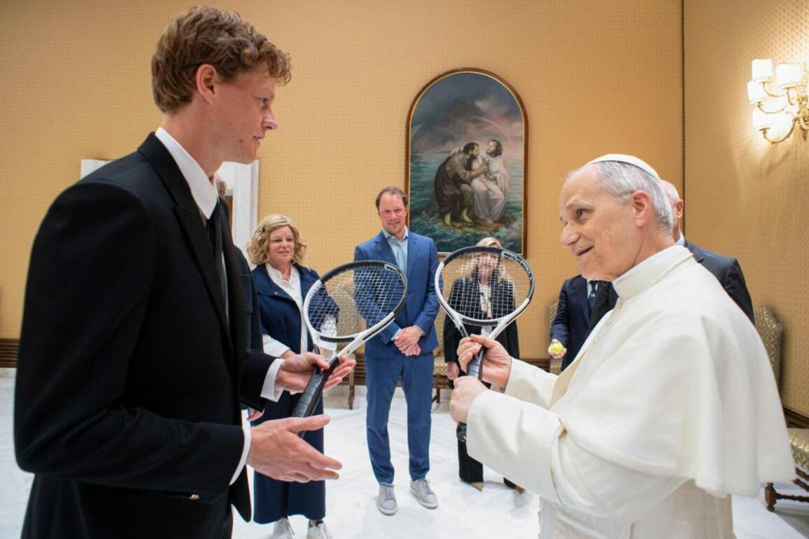 Pope meets Sinner- No. 1 player gives tennis fan Pope Leo XIV racket on Italian Open off-day