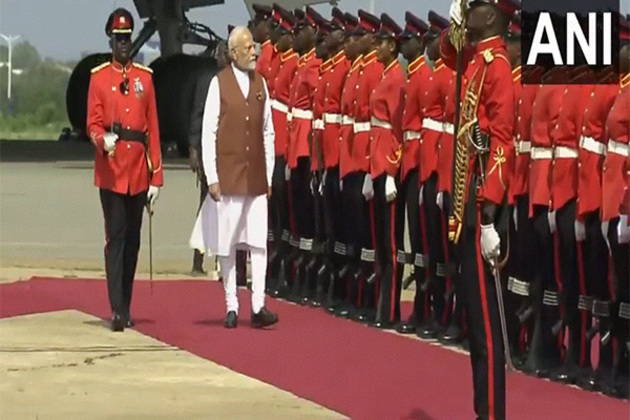 PM Modi arrives in Ghana, receives guard of honour and 21-gun salute