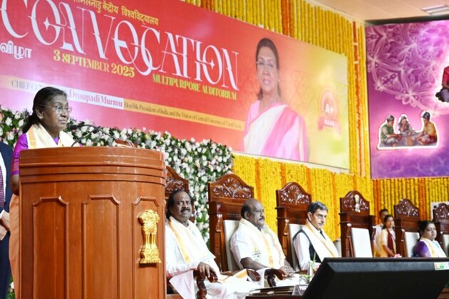 President Murmu graces convocation ceremony of Tamil Nadu Central University