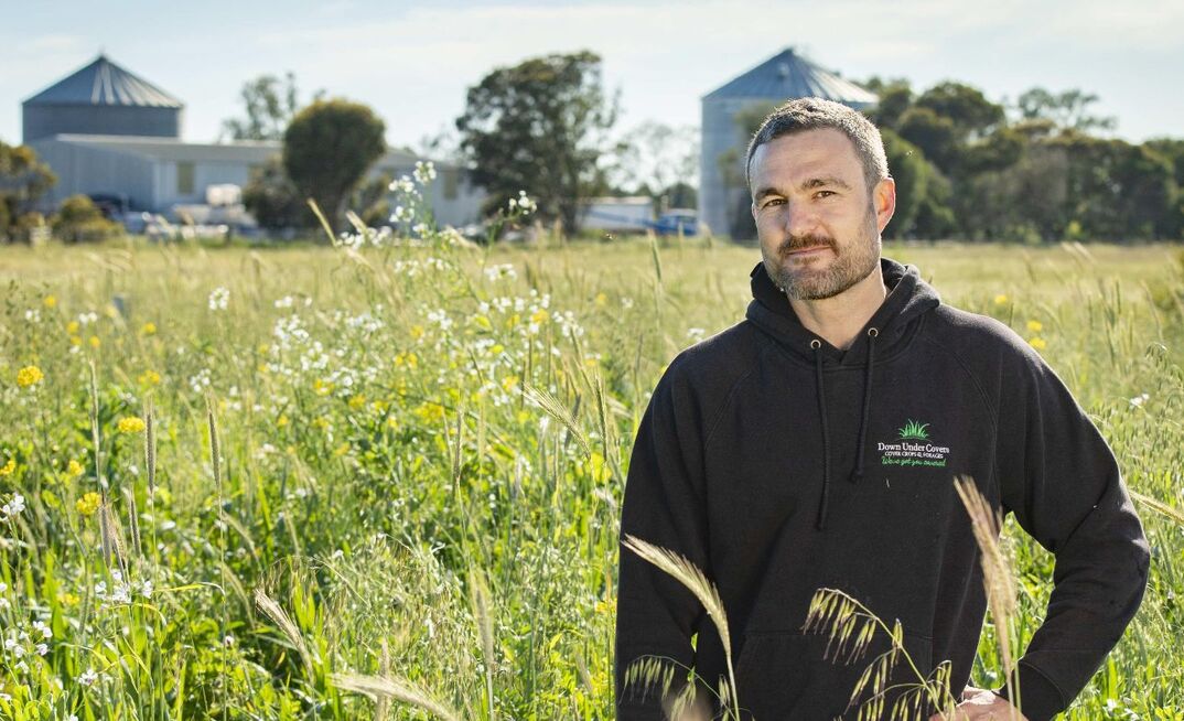 Grant Sims from Down Under Covers uses multi-species cover crops to improve soil and animal health and increase paddock productivity.