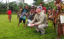  Geopacific MD Ron Heeks flies drone with the Woodlark community