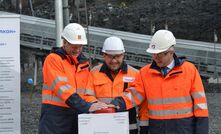 Alexey Tyukavin, vice governor, Murmansk; Alexander Popov, general director, Olkon; Oleg Samarsky, head of Olenegorsk