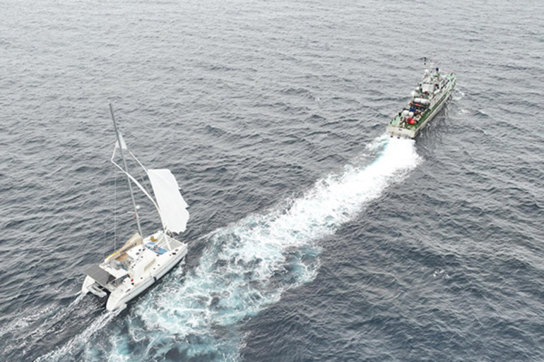 ICG ship Rajveer rescues US sailing vessel with 2 crew members stranded at south-east of Indira Point