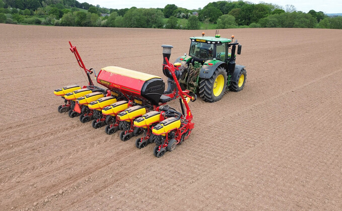 The Tempo F is offered in working widths of six and eight row units.