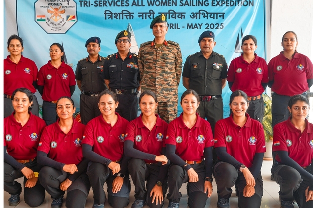 TRIVENI Sets Sail: India's Nari Shakti Navigates from Mumbai to Seychelles as the Historic expedition Triservices All Women Sailing Expedition begins
