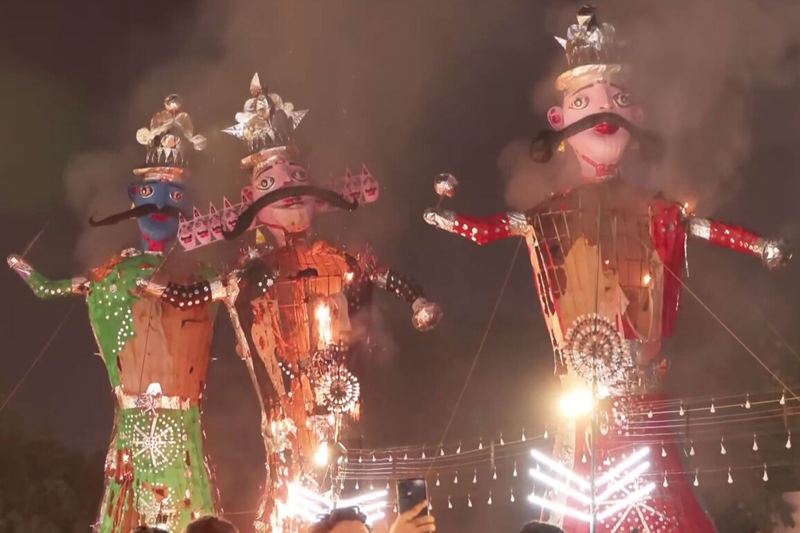 Festive spirit soars during Dussehra with iconic Ravan dahan in major cities