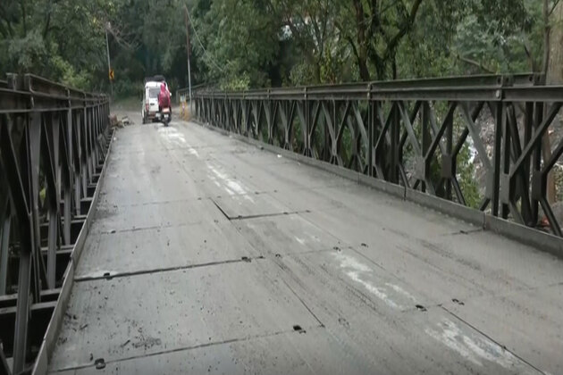 Public Works Department constructs Bailey Bridge to replace a damaged bridge on the Dehradun-Mussoorie Highway