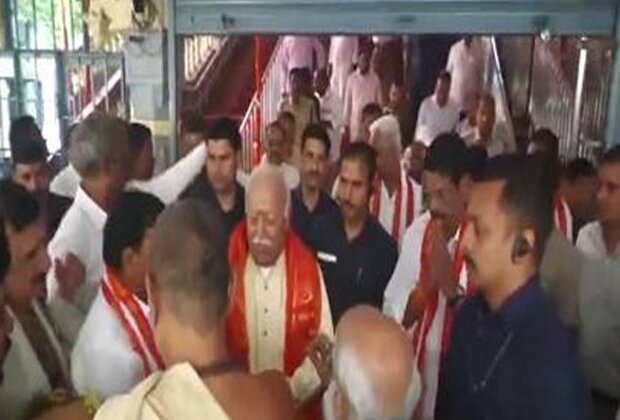 RSS chief Mohan Bhagwat visits Kanaka Durga Temple in AP's Vijayawada