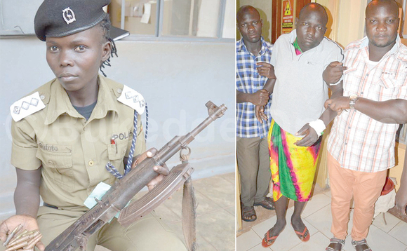 Hellen Butoto ng’alaga emmundu gye baasuuzizza abazigu. Ku ddyo, Sembatya (wakati) nga banne bamuggya mu kalwaliro gye baamukubidde ekifaananyi kya X-ray. Hellen Butoto ng’alaga emmundu gye baasuuzizza abazigu. Ku ddyo, Sembatya (wakati) nga banne bamuggya mu kalwaliro gye baamukubidde ekifaananyi kya X-ray.
