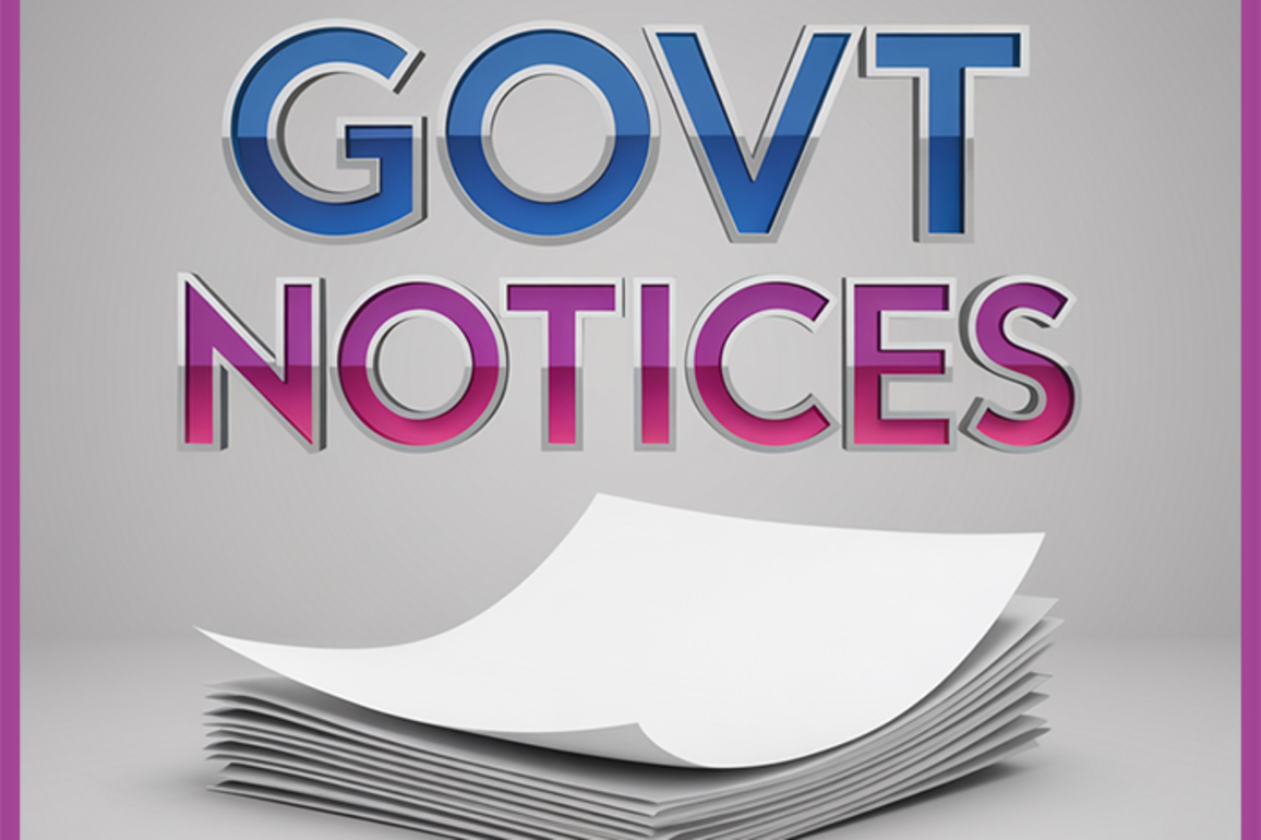 Official Govt &amp; Legal Notices For May 9 2025