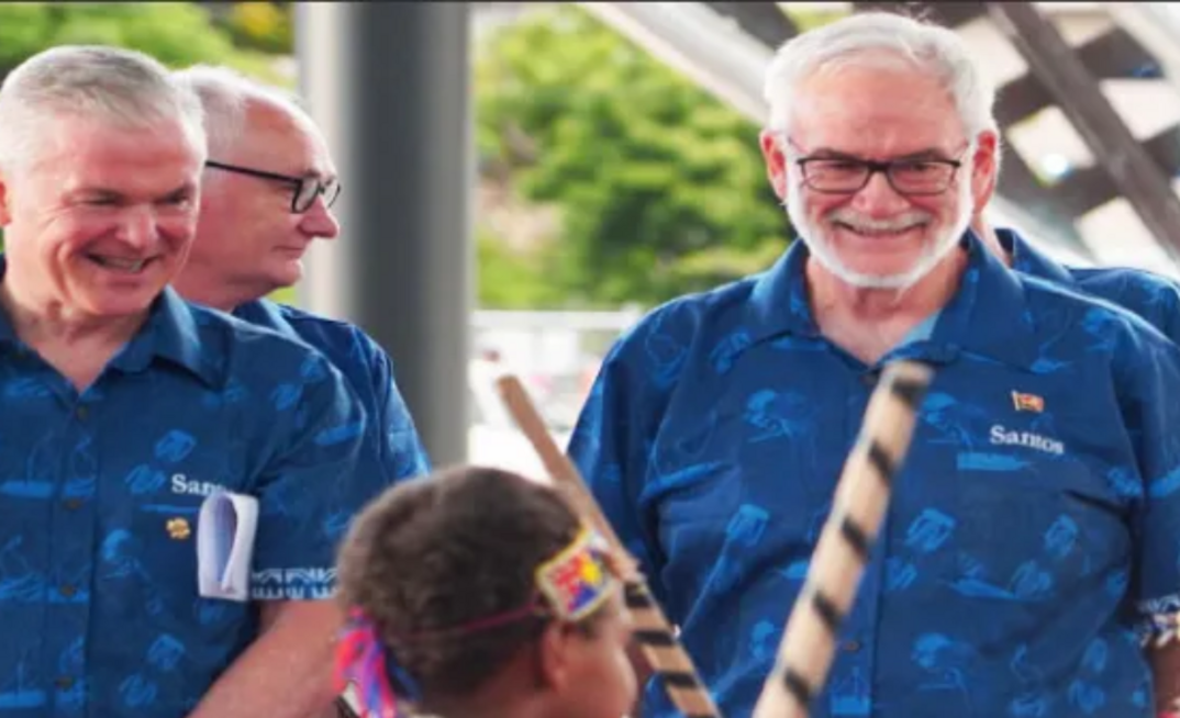 Gallagher and Spence during March's visit to PNG