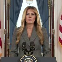 From White House podium, Melania Trump denies links to Epstein 