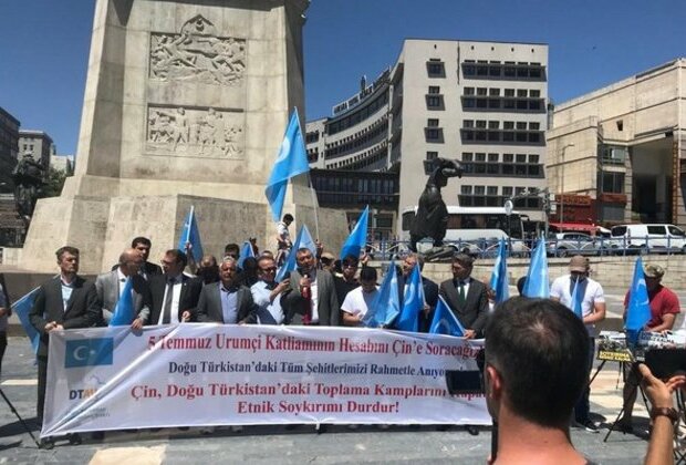 Istanbul: Uyghur rights activists organize protest against China's atrocities in Xinjiang