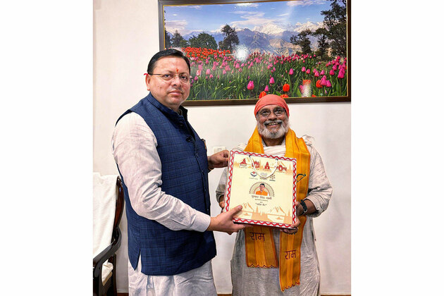 Uttarakhand CM Pushkar Singh Dhami meets Padma Bhushan awardee Anil Joshi