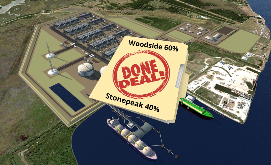 Stonepeak has finalised its 40% stake in Woodside's US$17.5bn Louisiana LNG project in the US