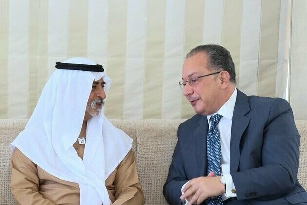 Nahyan bin Mubarak receives outgoing Egyptian Ambassador