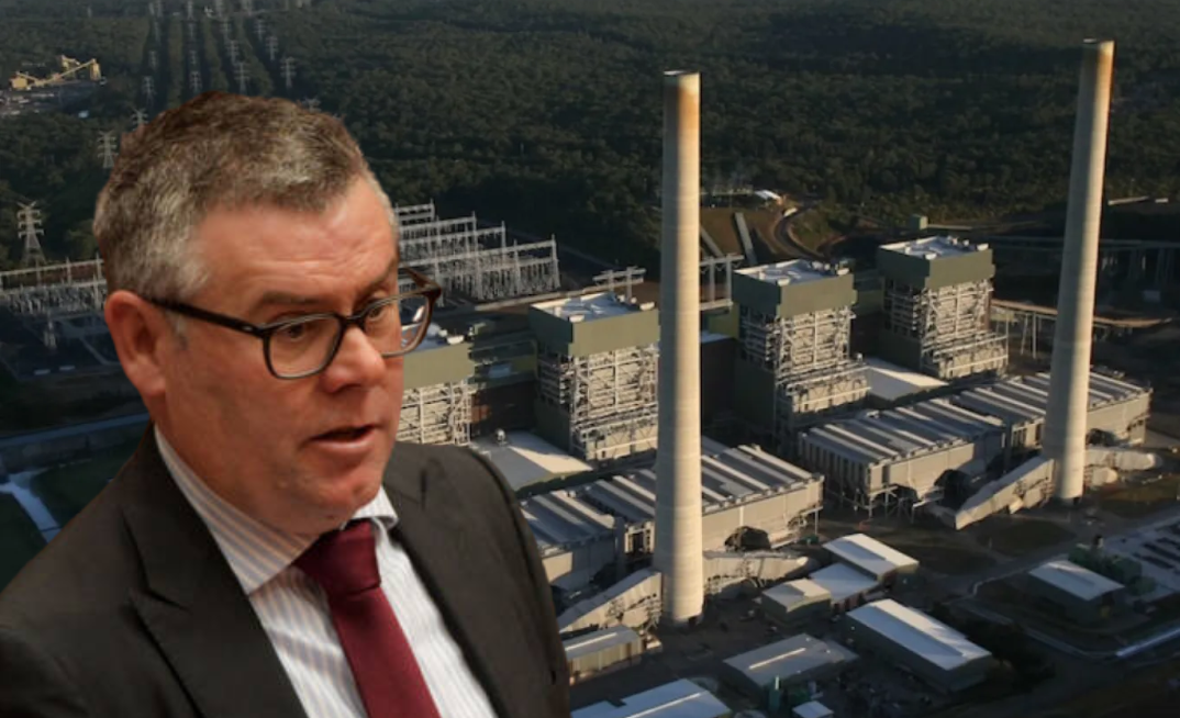 Environment minister not concerned over blackout warnings. Pictured: Murray Watt in front of the Eraring Power Plant set for closure in 2027.