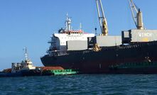  The Spring Oasis preparing to receive a load of Bauxite Hills bauxite.