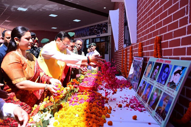 Uttarakhand CM Dhami attends Gaurav Sainik Samman Samaroh; pays floral tribute to late father