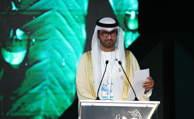 COP28 President Sultan Al Jaber speaking at the MENA Climate Week yesterday 