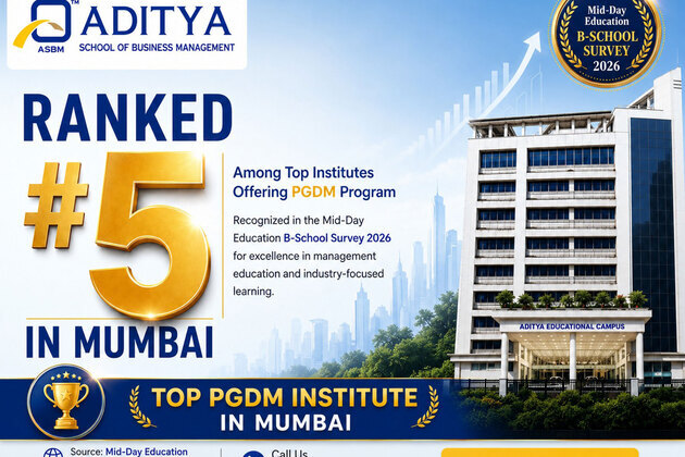 Aditya School of Business Management Secures 5th Rank in Mumbai Among PGDM Institutes in Mid-Day Education B-School Survey 2026