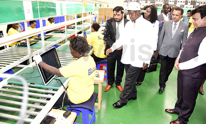 Museveni commissions electronics assembly plant Museveni commissions electronics assembly plant