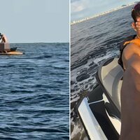 Shocking moment Sao Paulo couple is caught in obscene act aboard a jet ski