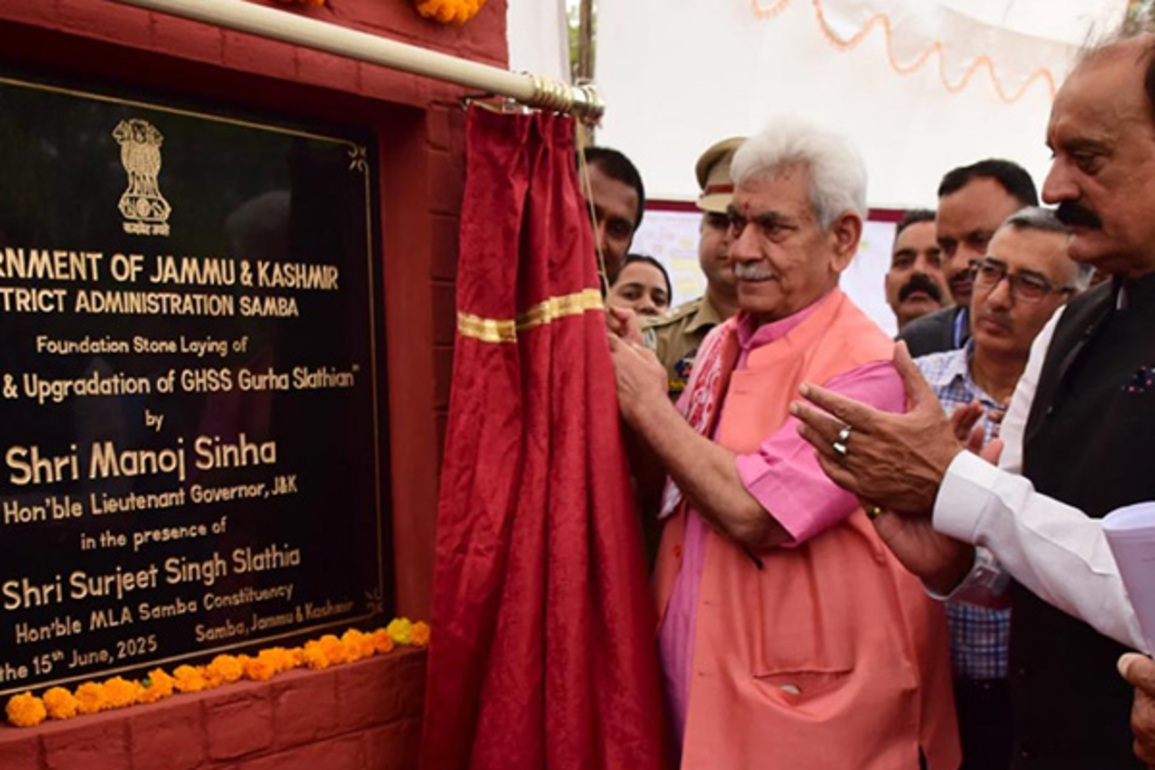 J-K: LG lays foundation stone for auditorium, upgradation work for govt school in Samba