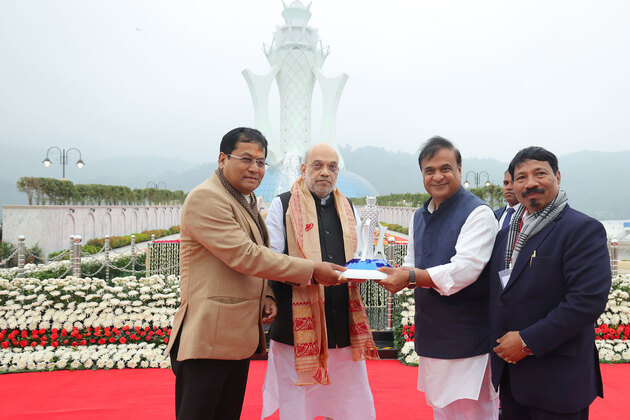 "Symbol of blazing flame of patriotism": Amit Shah visits Swahid Smarak Kshetra, pays tribute to Assam Movement martyrs