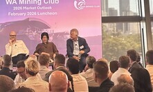 [Left-to-right] Project Blue's Luke Allum, Yeti Ventures' Scott North, NexGen Energy's Stacey Golokin, and Noah's Rule's Sean Russo