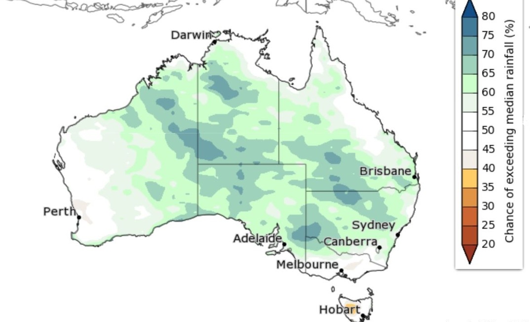 The Bureau of Meteorology expects above average winter rainfall.